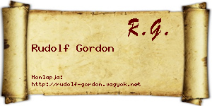 Rudolf Gordon névjegykártya